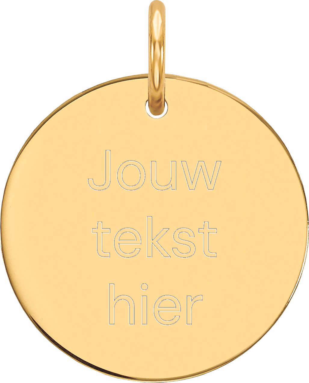 Gepersonaliseerde Gouden Hanger - Eigen Tekst - Ø 15 mm