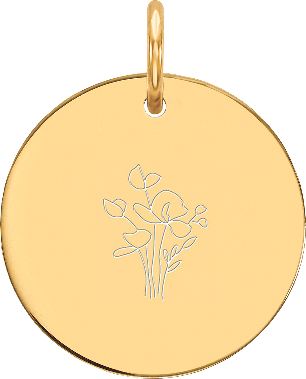 Gouden Hanger - Bloemen - Mattheüs 6:24-34 - Ø 15 mm