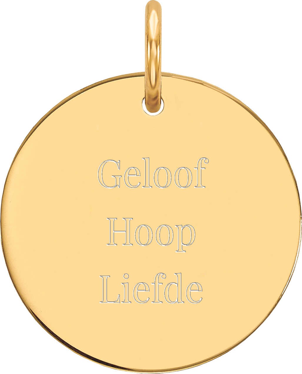Gouden Hanger - Geloof, Hoop, Liefde - Ø 15 mm