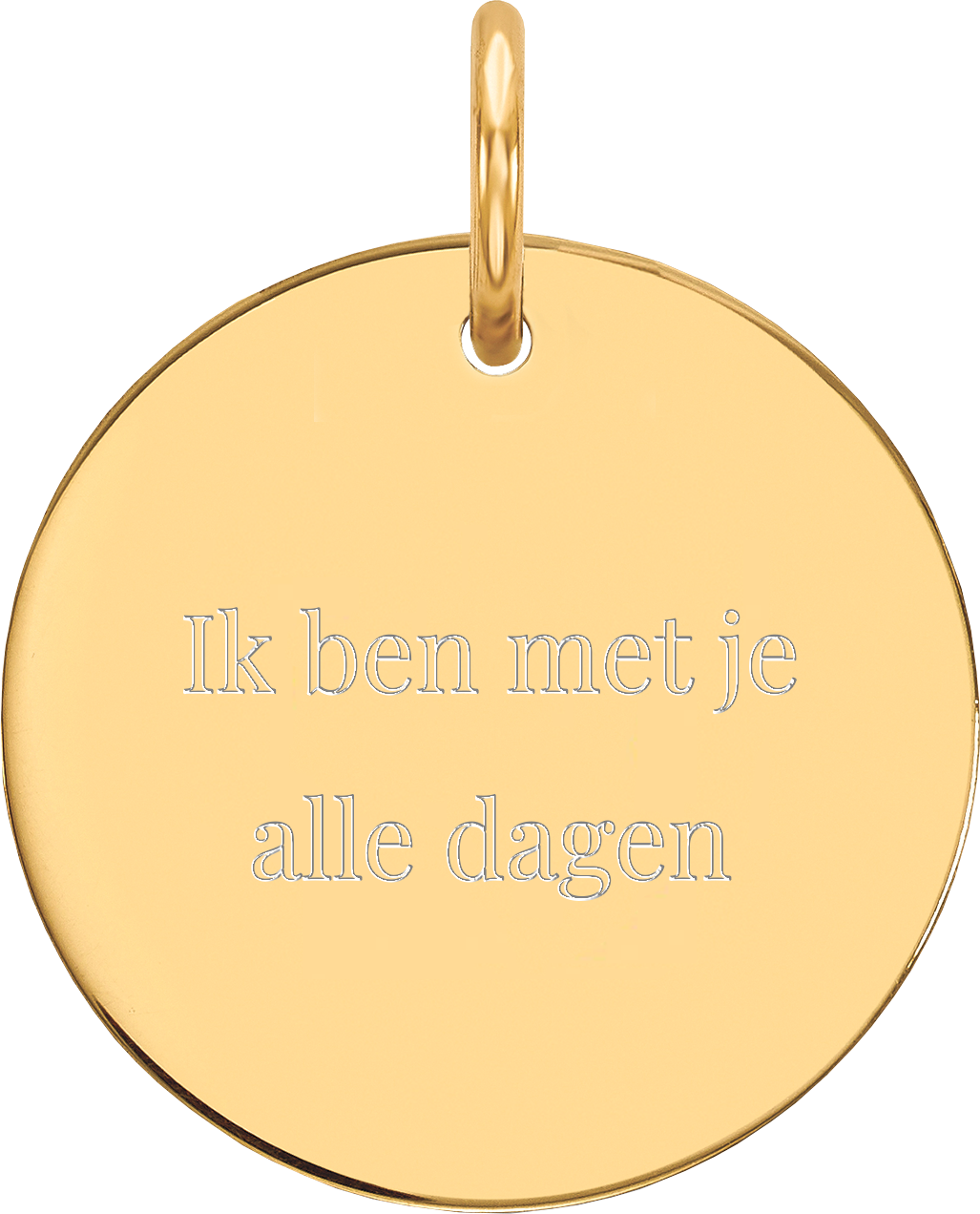 Gouden Hanger - Ik Ben Met Je Alle Dagen - Ø 15 mm