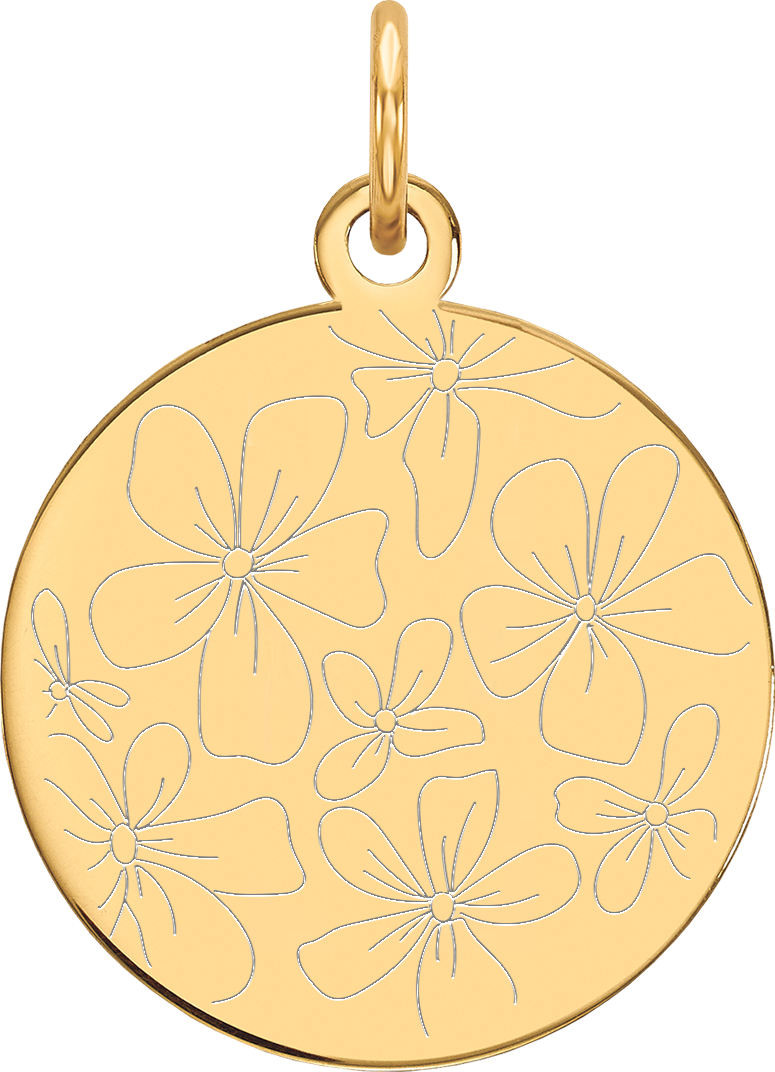 Gouden Hanger - Mattheüs 6:28-30 - Bloemen - Ø 15 mm