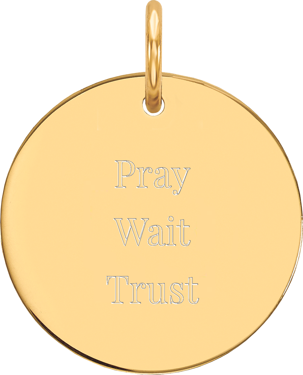 Gouden Hanger - Pray Wait Trust - Ø 15 mm