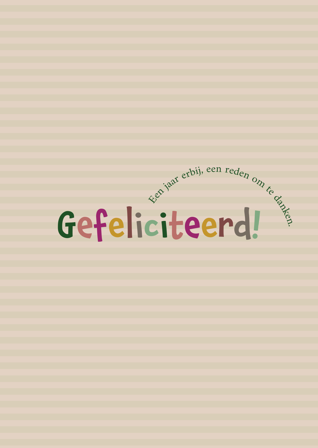 Kaart - Gefeliciteerd! Een Jaar Erbij