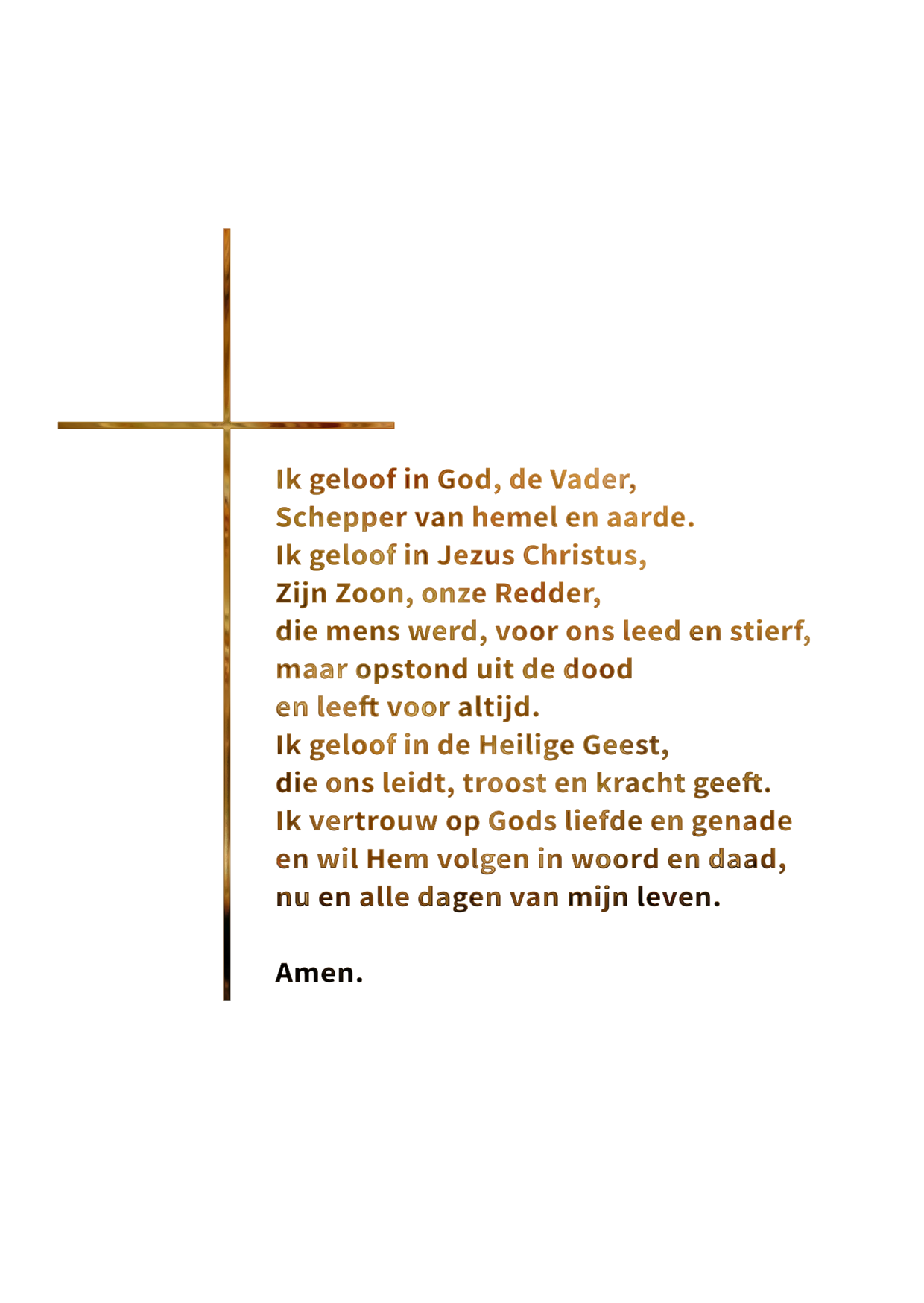Kaart - Ik Geloof in God, De Vader - Goudfolie