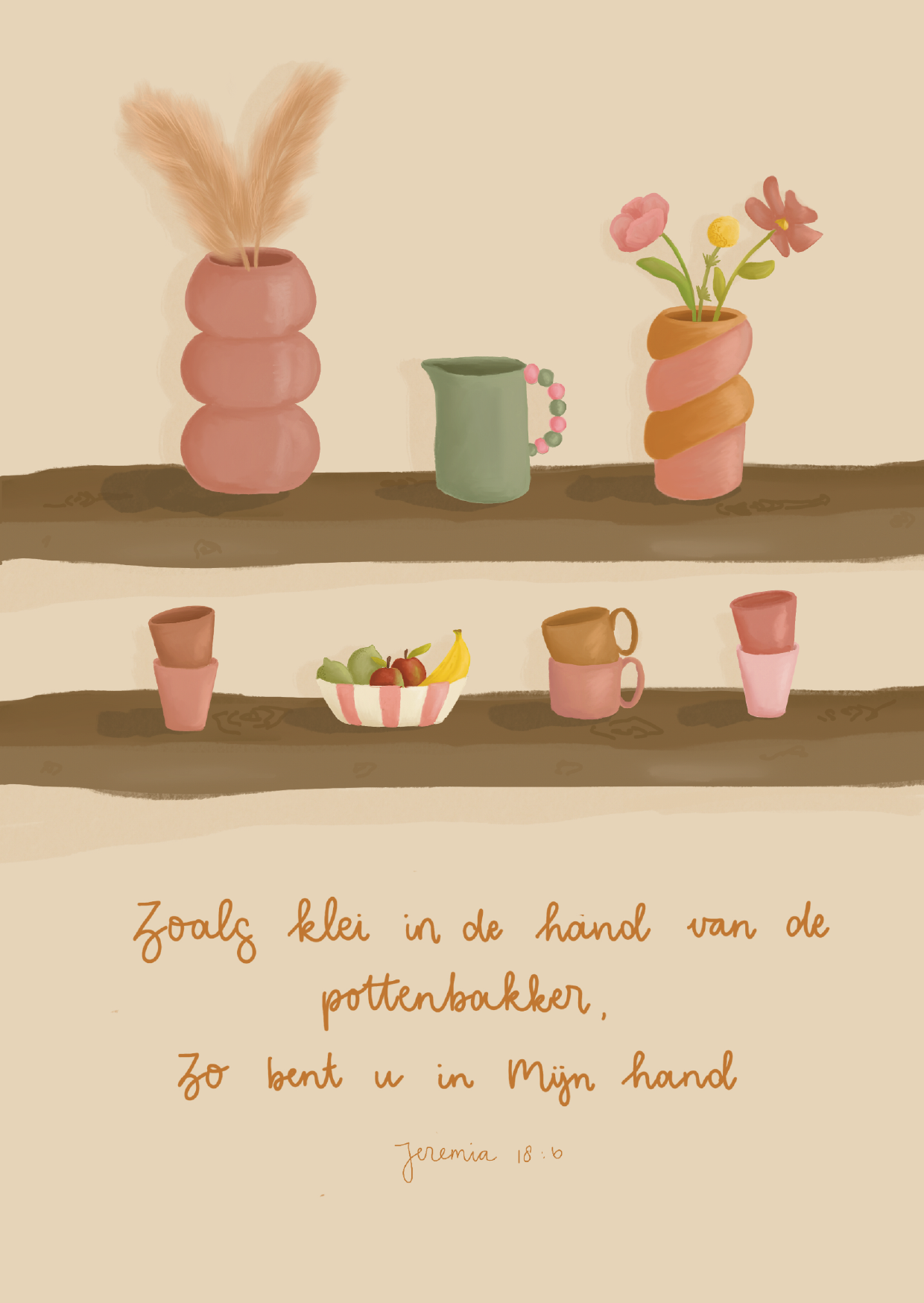 Kaart - Jeremia 18:6 - Zoals Klei in de Hand Van de Pottenbakker