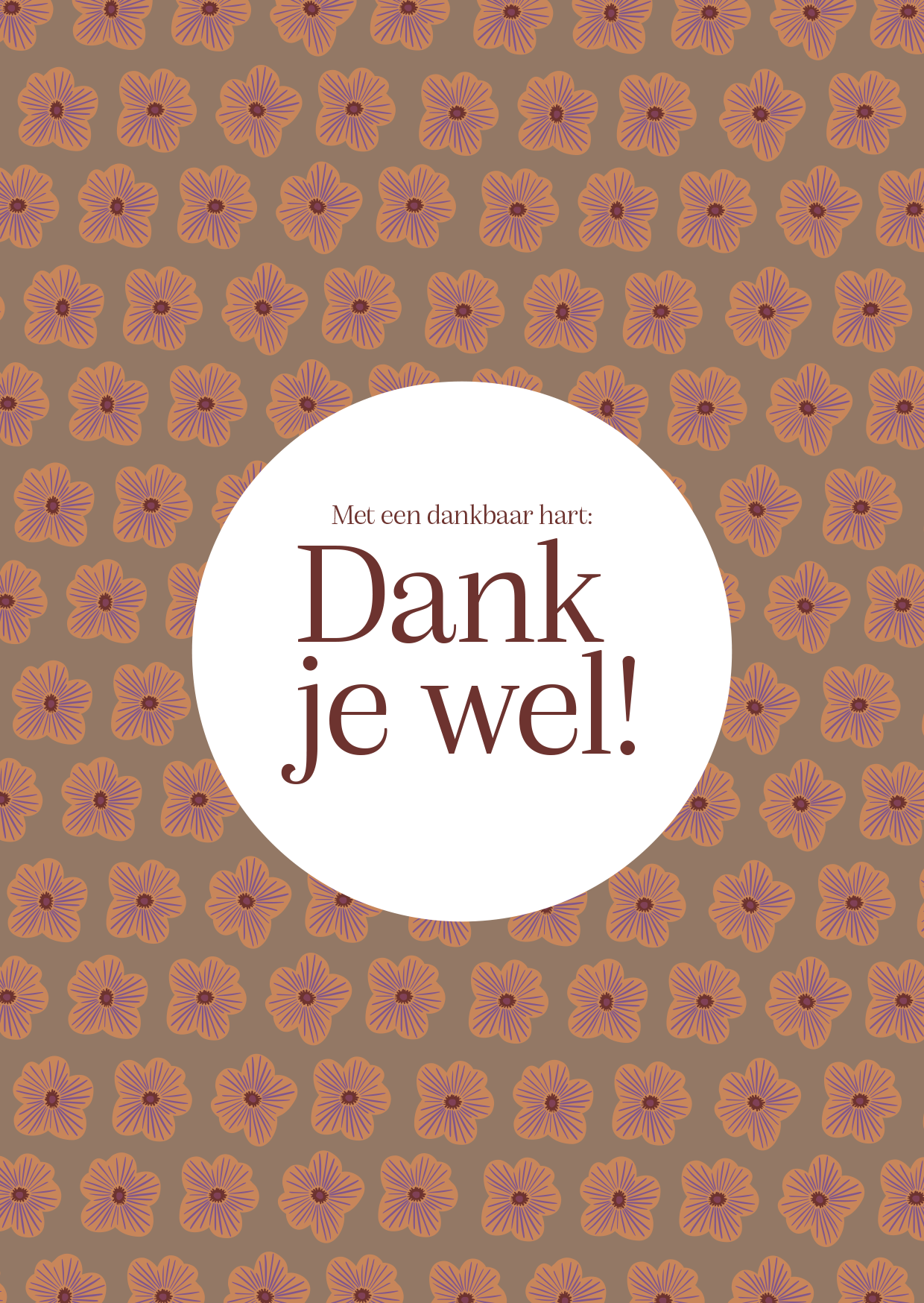 Kaart - Met een Dankbaar Hart: Dank Je Wel!