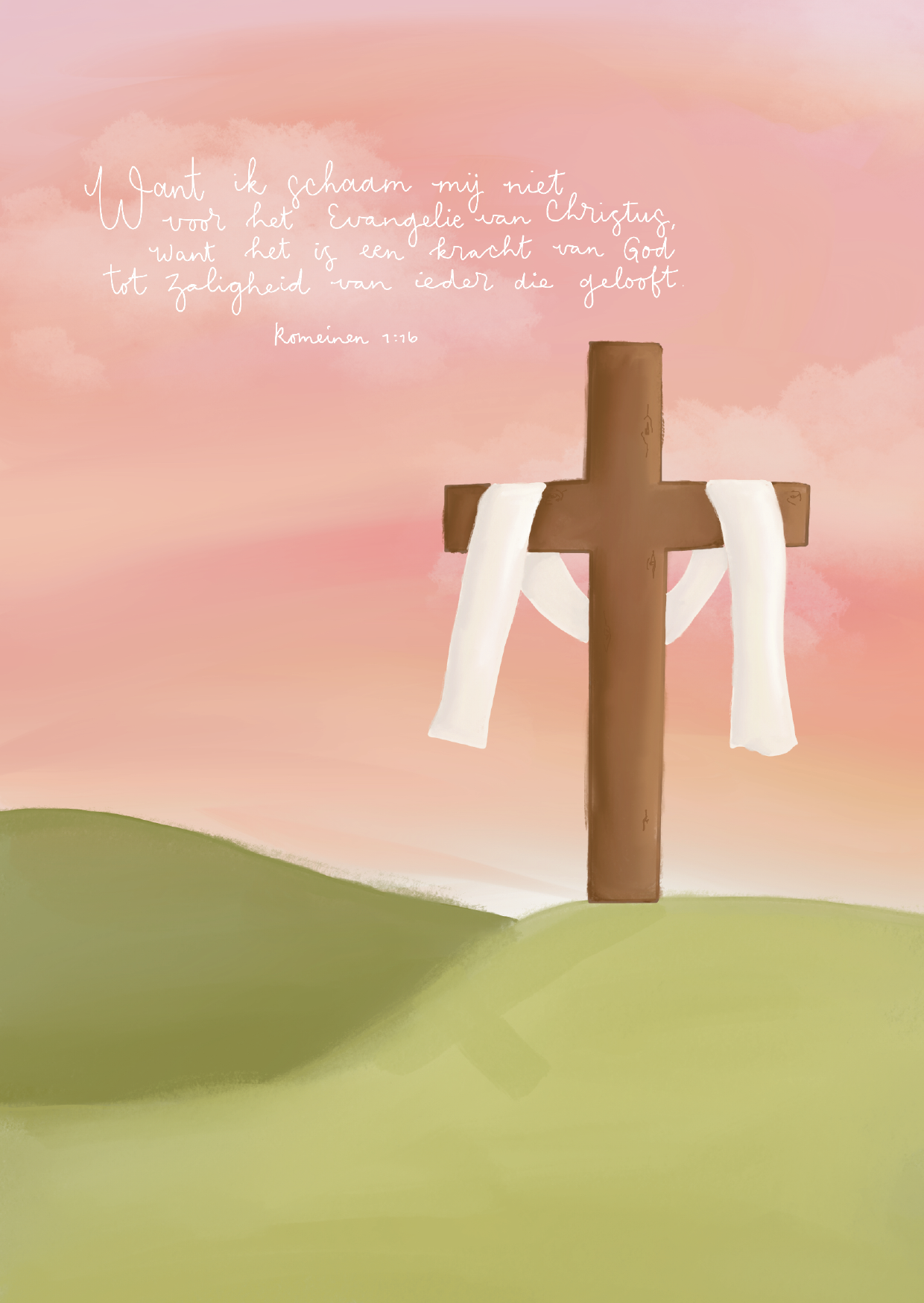 Kaart - Romeinen 1:16 - Want Ik Schaam Mij Niet voor het Evangelie van Christus