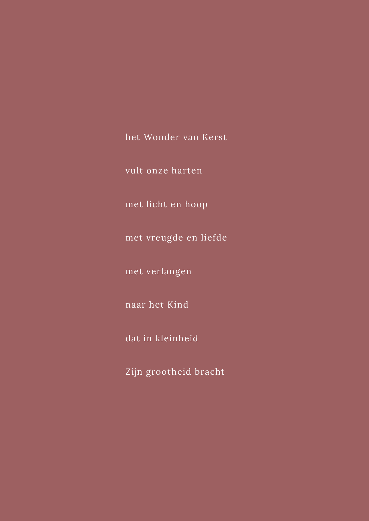 Kerstkaart - Het Wonder Van Kerst Vult Onze Harten