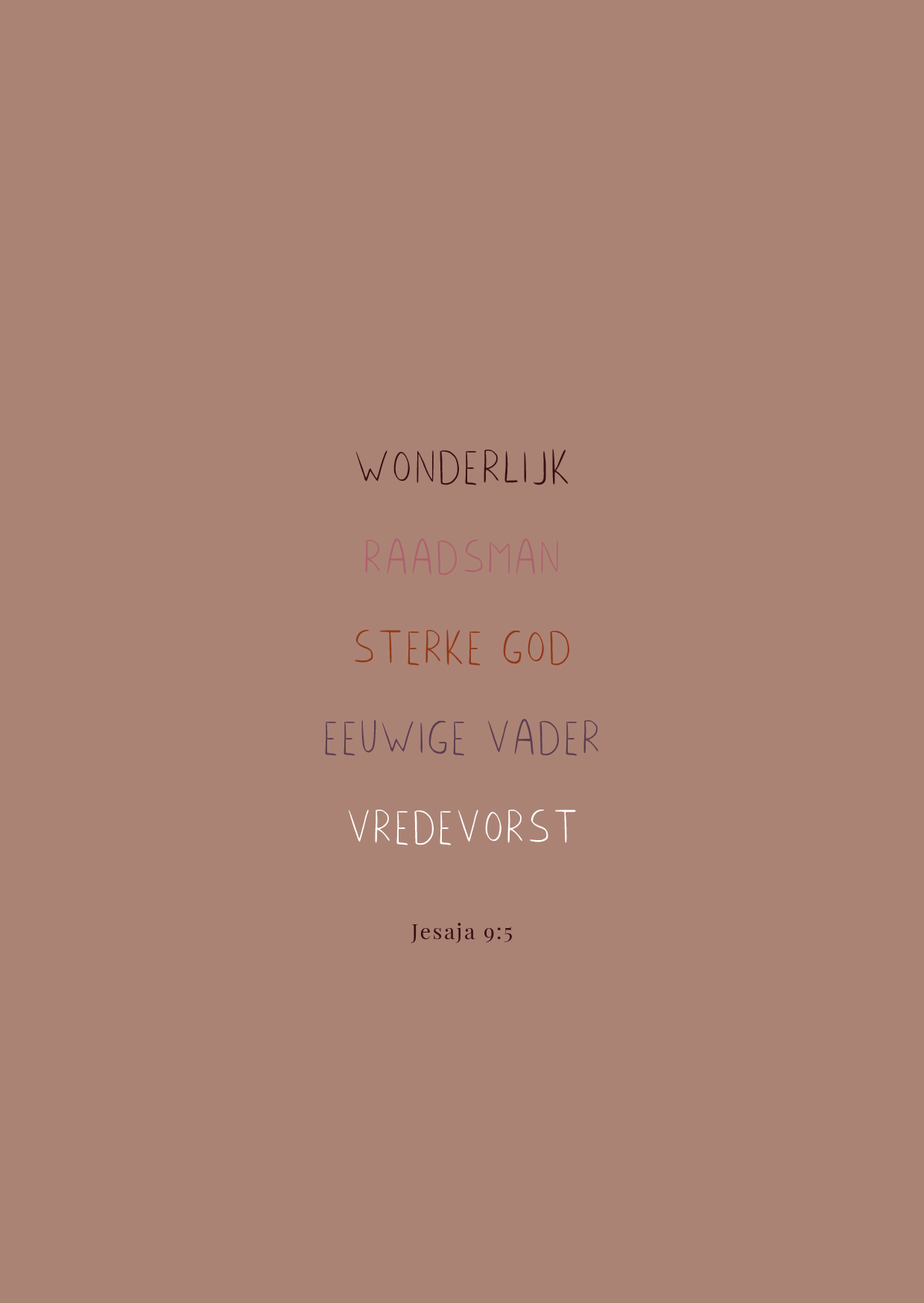 Kerstkaart - Jesaja 9:5 - Wonderlijk Raadsman