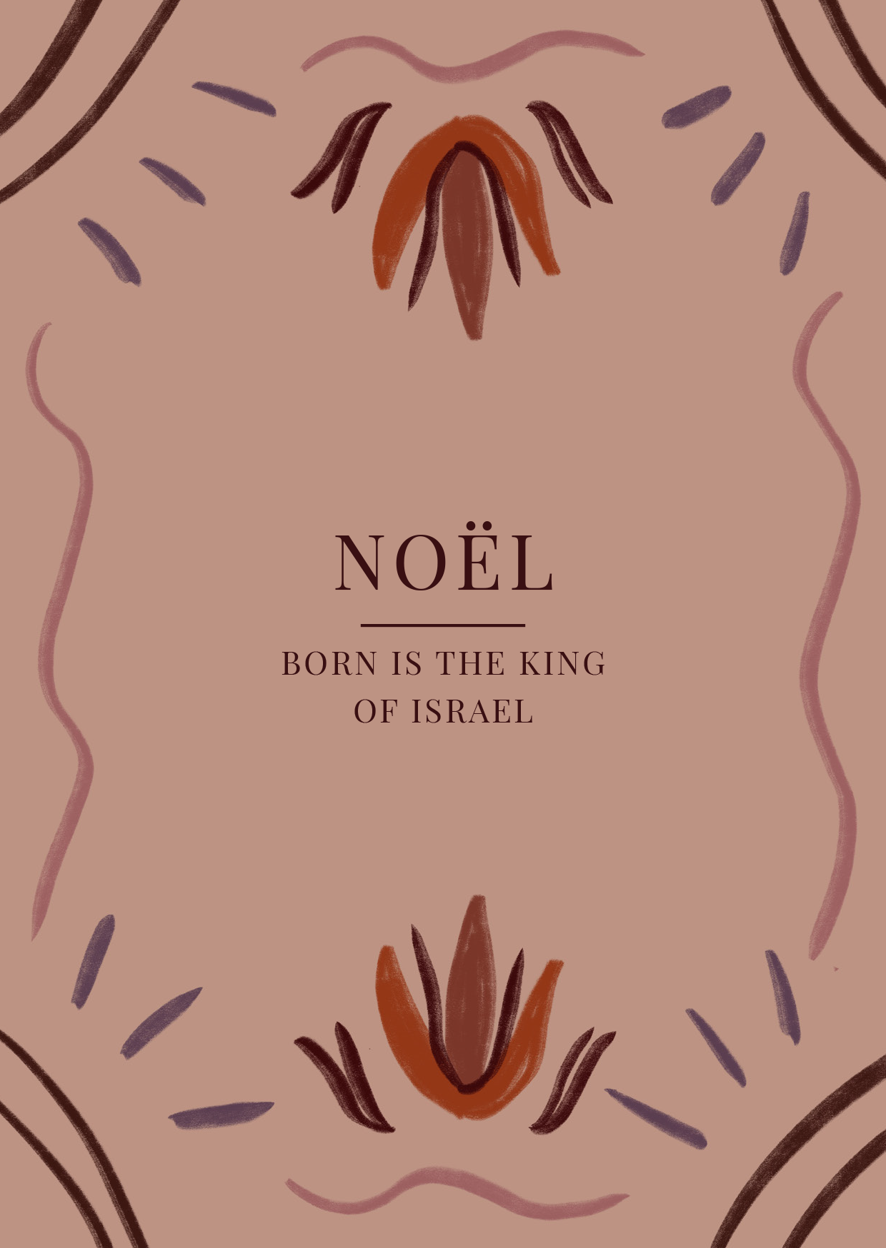 Kerstkaart - Noël Born is The King of Israel