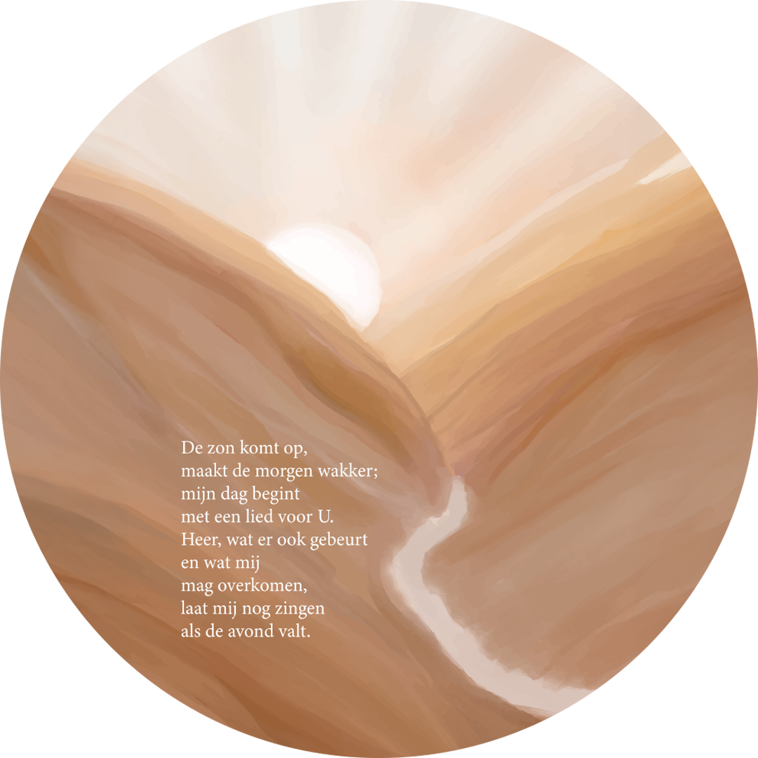 Muurcirkel - Opwekking 733 - De Zon Komt Op, Maakt De Morgen Wakker - Ø 35 cm