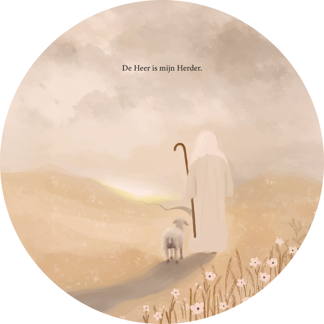 Muurcirkel - Psalm 23 - De Heer Is Mijn Herder - Ø 35 cm