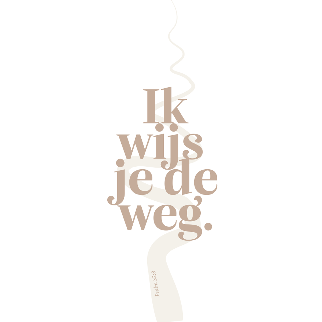Muurcirkel - Psalm 32:8 - Ik Wijs Je de Weg - Ø 35 cm
