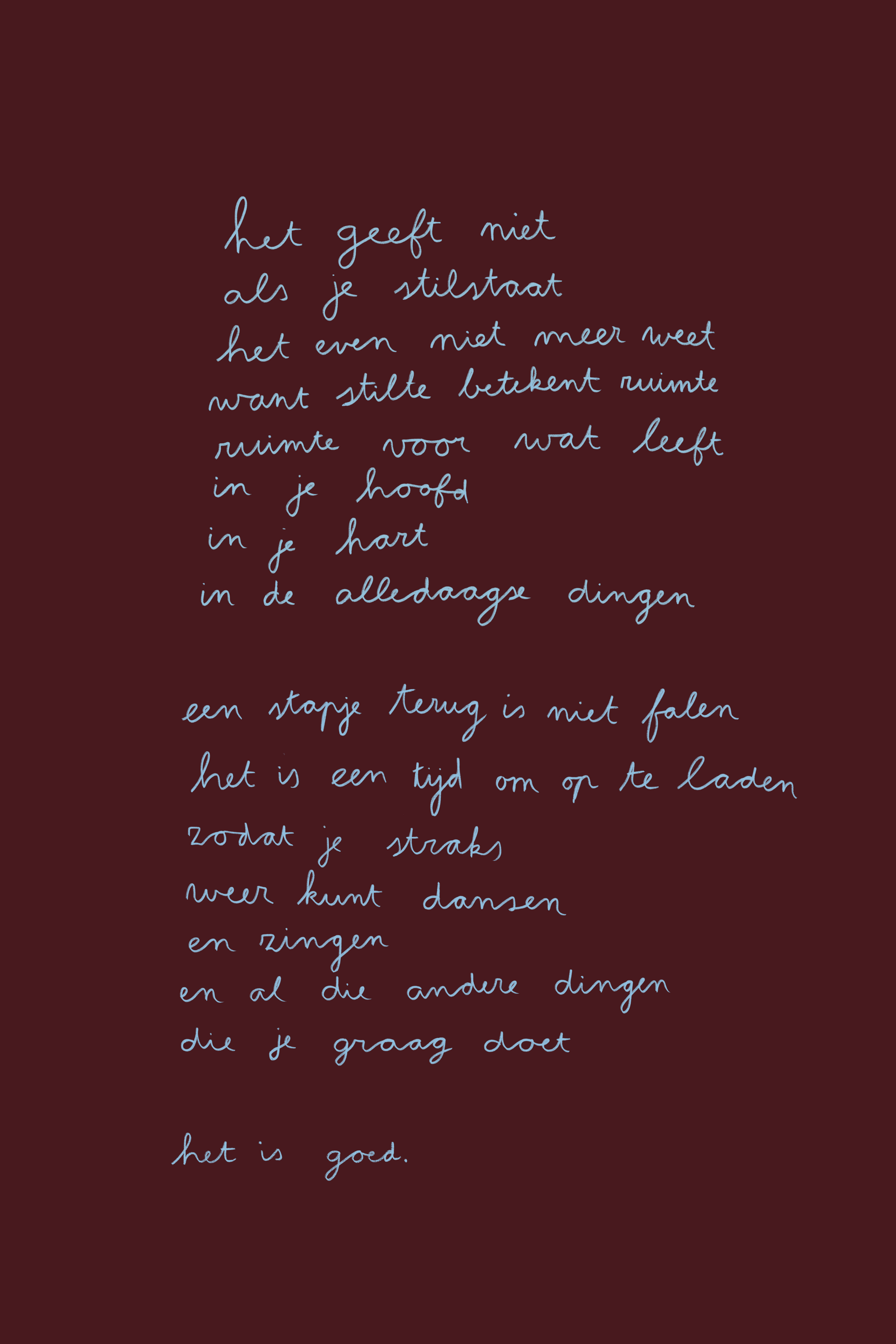 Poster - Gedicht - Het is Goed