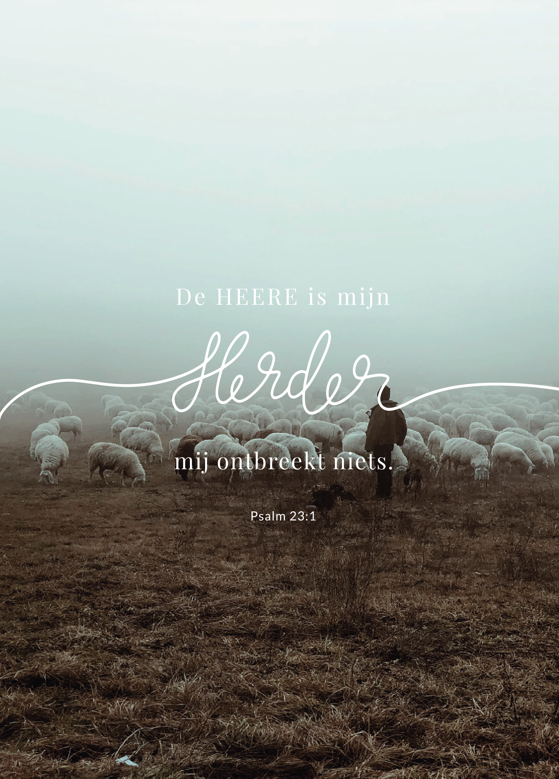 Poster - Psalm 23:1 - De Heere is Mijn Herder