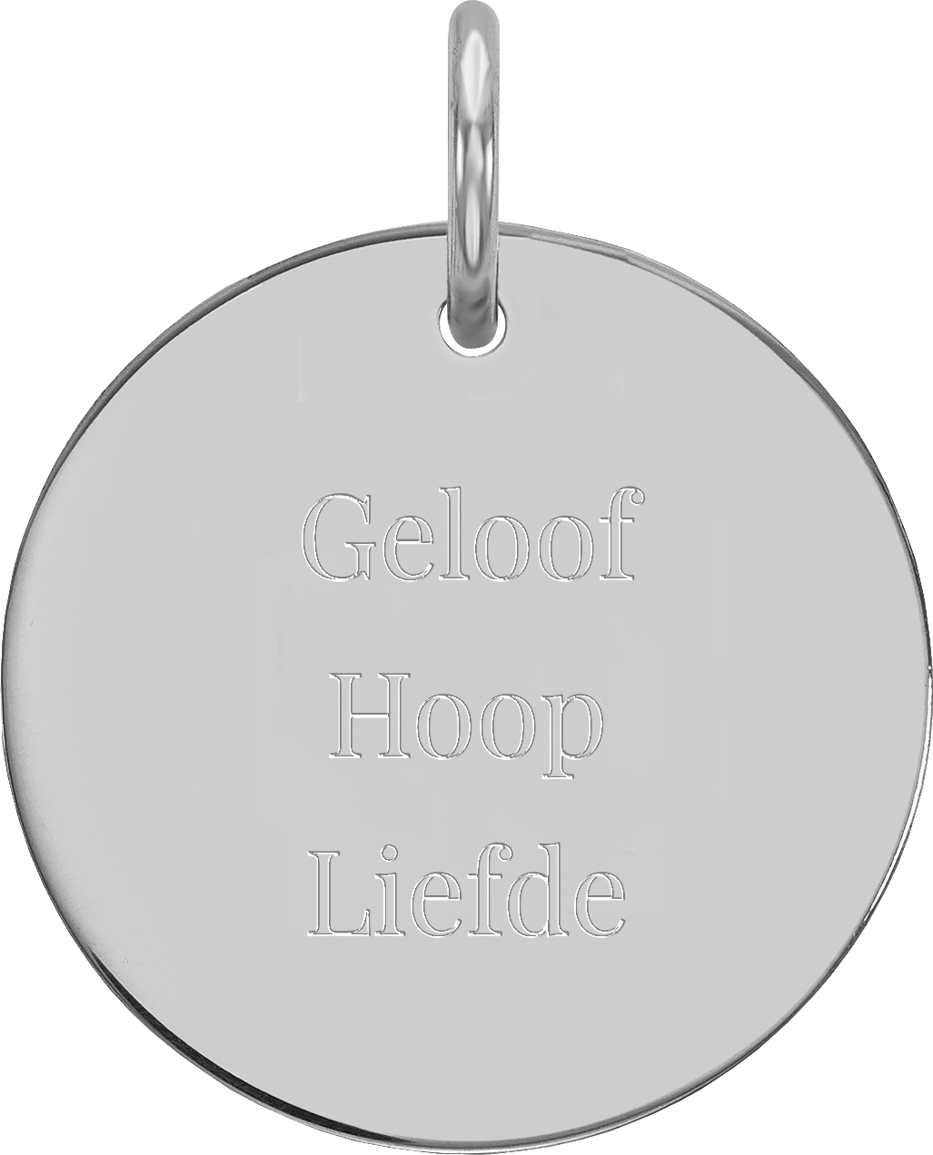 Zilveren Hanger - Geloof, Hoop, Liefde - Ø 15 mm