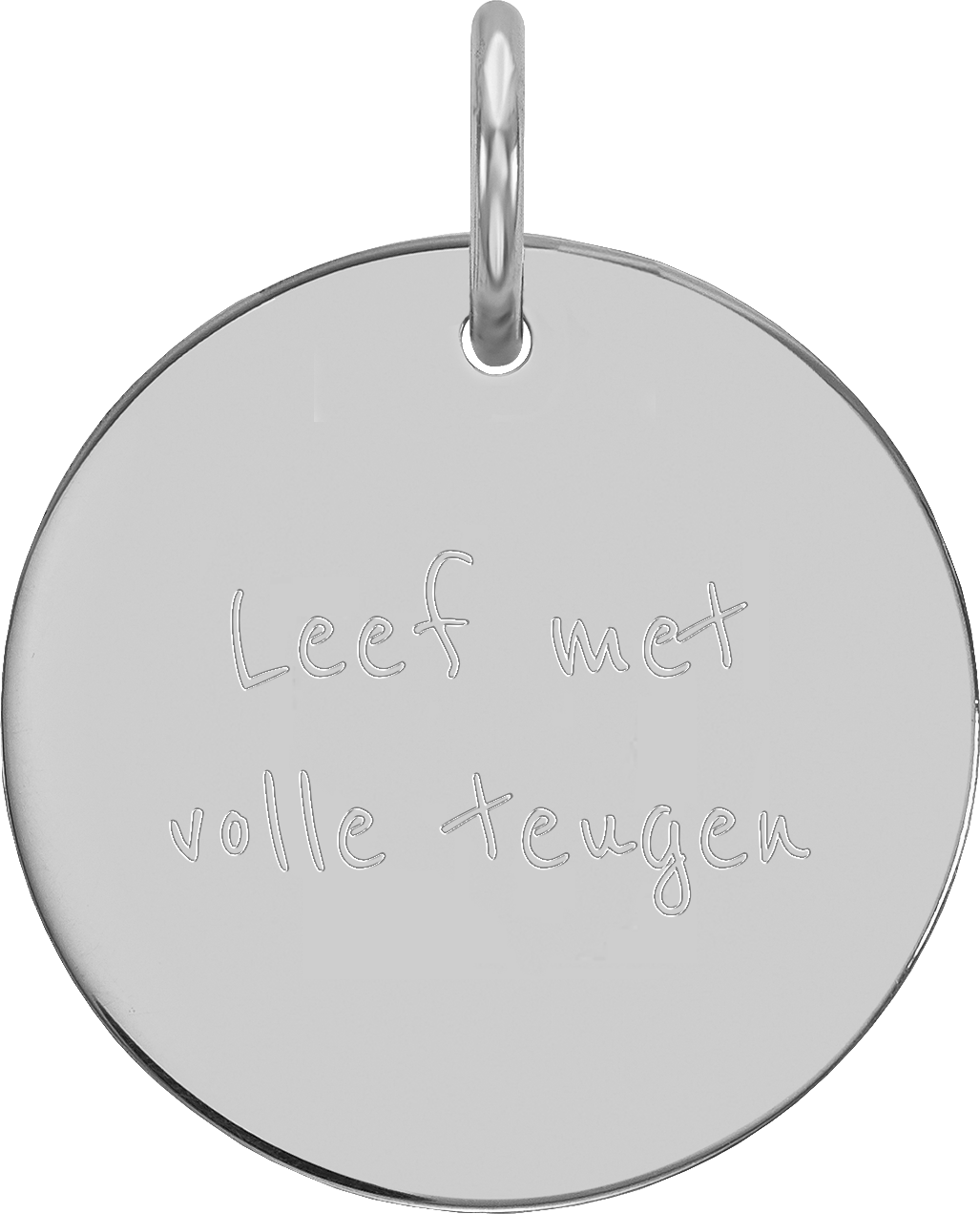 Zilveren Hanger - Leef Met Volle Teugen - Ø 15 mm