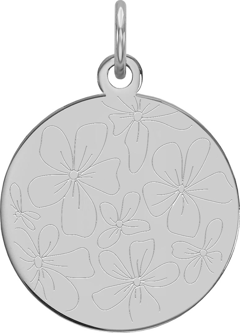 Zilveren Hanger - Mattheüs 6:28-30 - Bloemen - Ø 15 mm